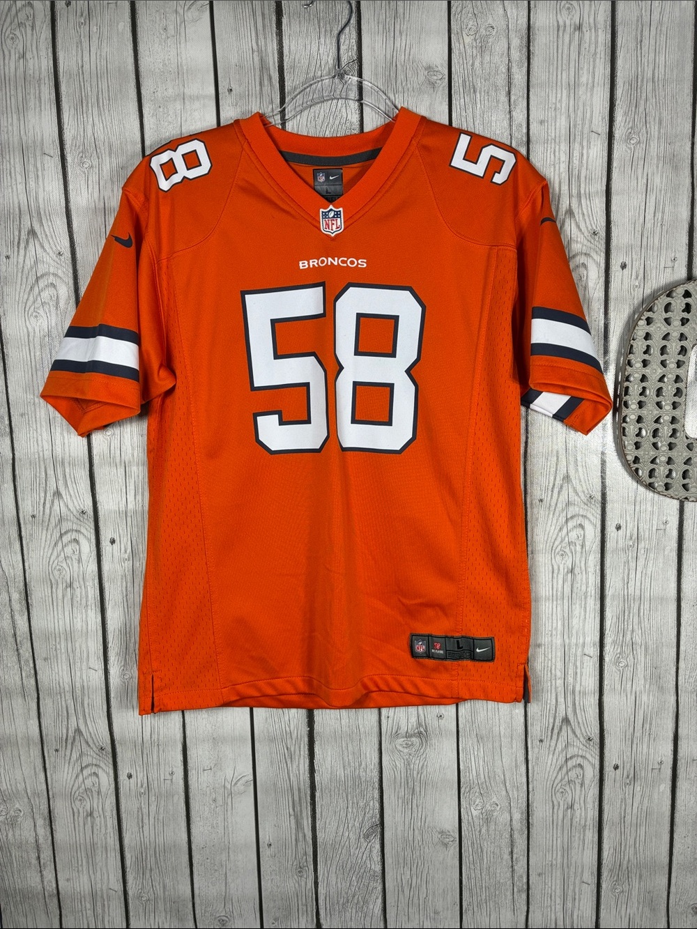 Nike NFL Orange Broncos #58 Football Jersey size L (14/16)